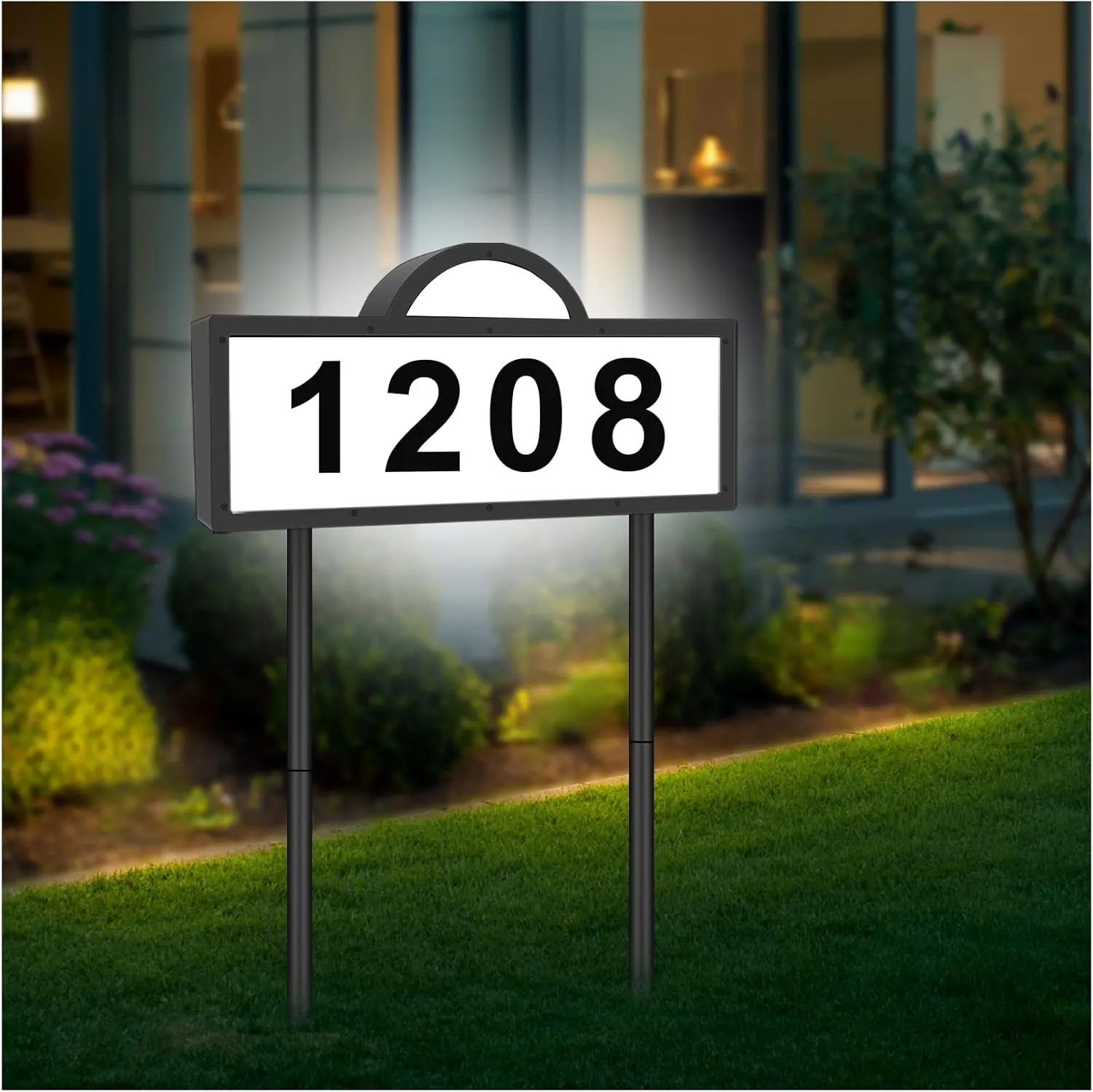 House Humbers for Outside Light Up, Solar Address Signs for House, Cool/Warm White, Address Numbers for House, Illuminated House Numbers, Yard Street Led Sign, IP65 Waterproof, Wall Mounted/In Ground