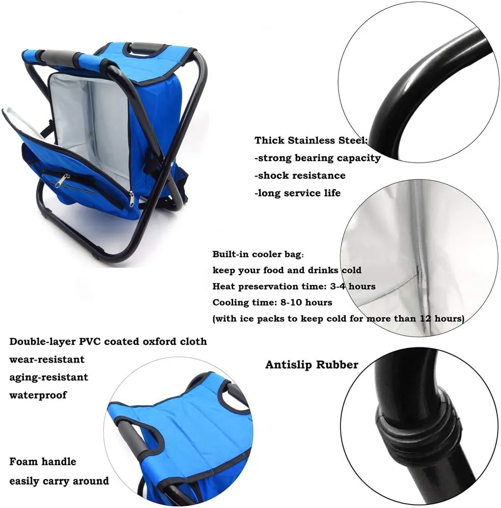 HTTMT - Portable Folding Camping Fishing Chair Stool Travel Backpack Beach Bag [Item Number: ET-Seat001]