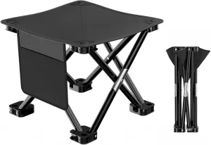 HUHJYUGE Portable Folding Stool, Camping Folding Stool Small, Mini Size Camping Stool, Aluminum Alloy Folding Stool, with Carrying Bag, for Travel, Camping, Hiking, Fishing (B 33cm)