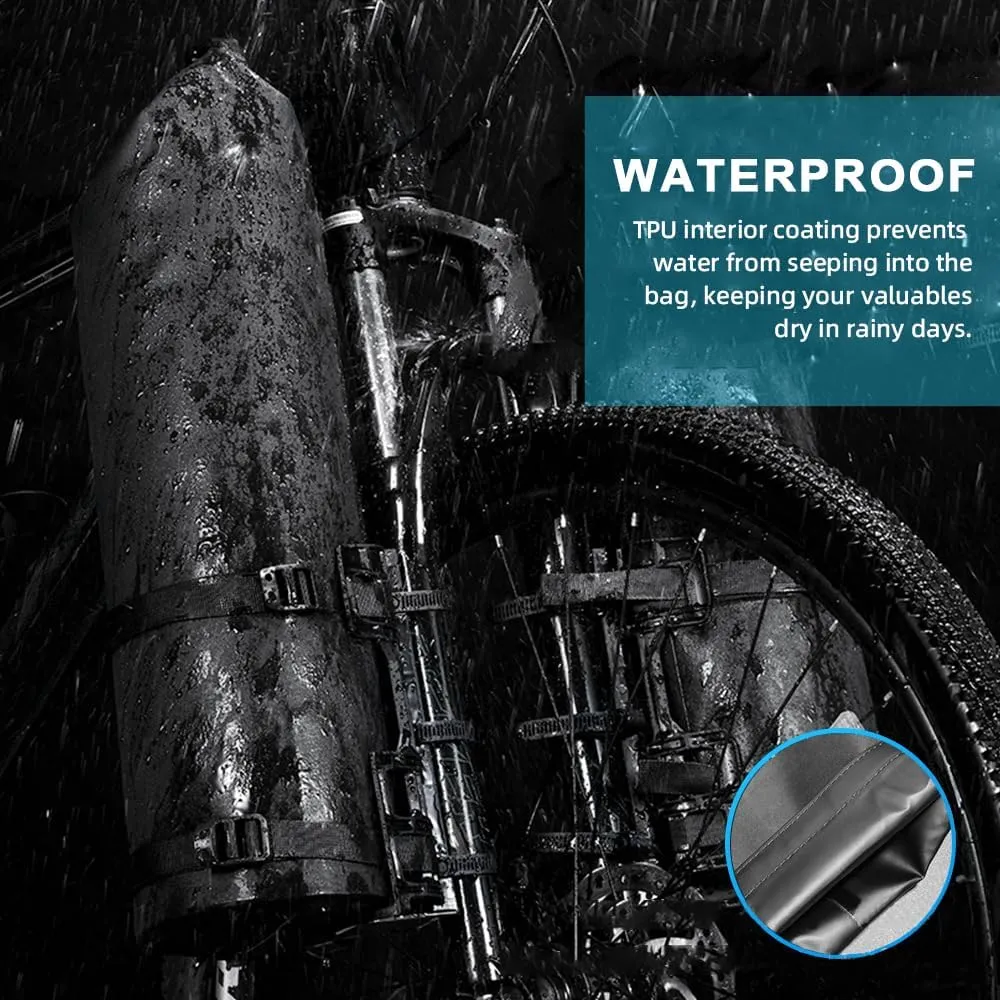HXBER 3L/7L Bike Fork Bag Waterproof Roll Top Dry Bag Bike Fork Bag Cycle Pack Bike