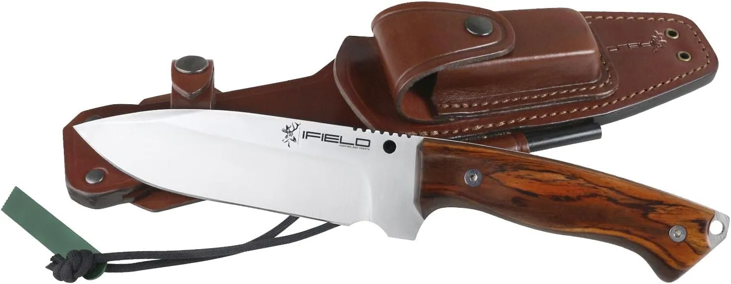 iFIELD Survival Knife Workout MOVA Satin Blade, Includes Sheath, Survival Knife, Camping Tool for Fishing, Hunting, Sport Activity