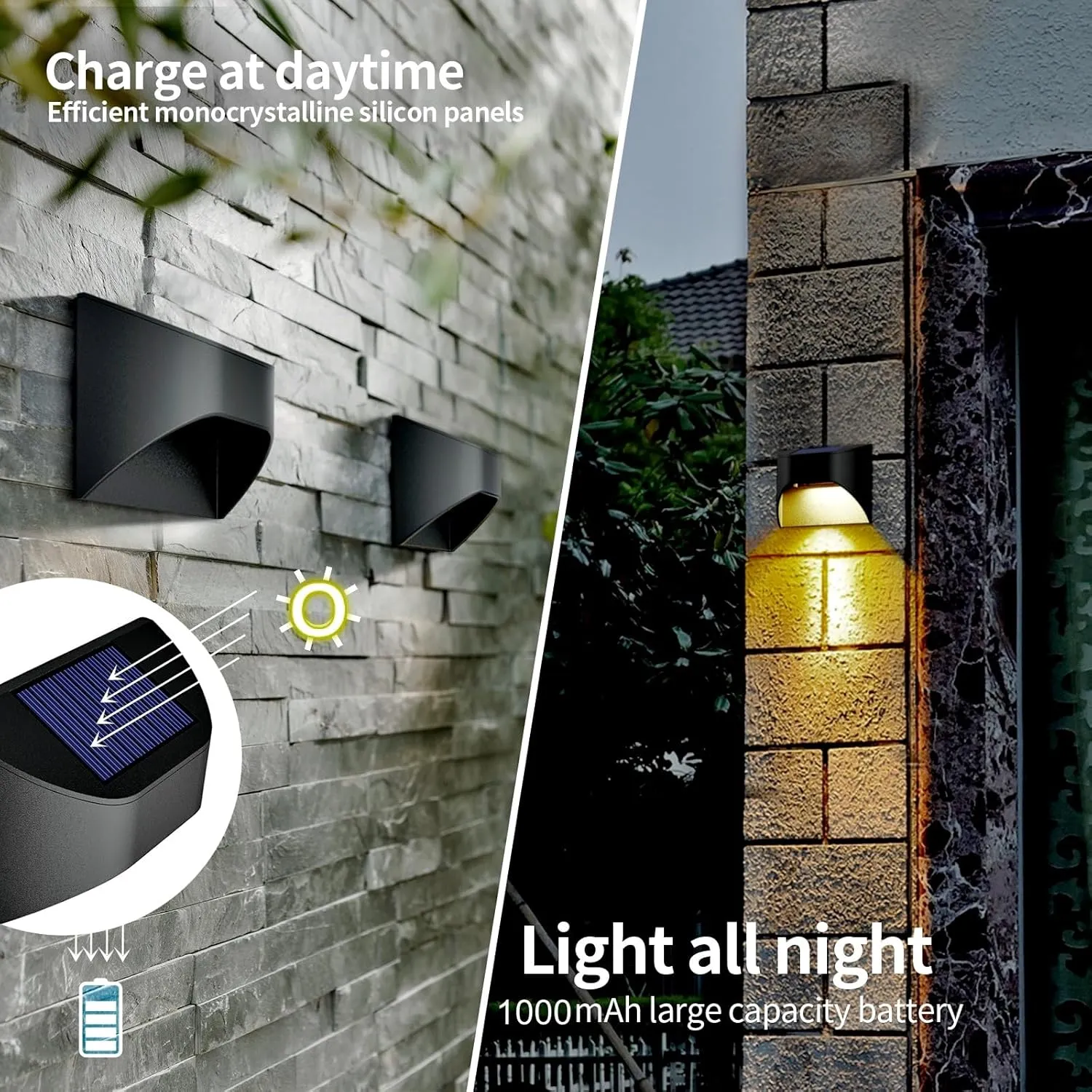 ILLSTAR Solar Fence Lights，Deck & Step & Stair Light ，3 CCT Color Warm White/Daylight/Cool White Options,for Yard Garden Deck Fence Step Waterproof（6-Pack）