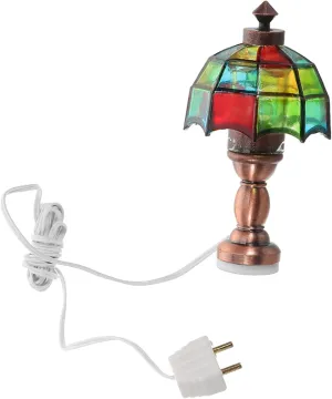 IMIKEYA Miniature Dollhouse Led Desk Lamp 1:12 Scale Retro Style No Battery Required