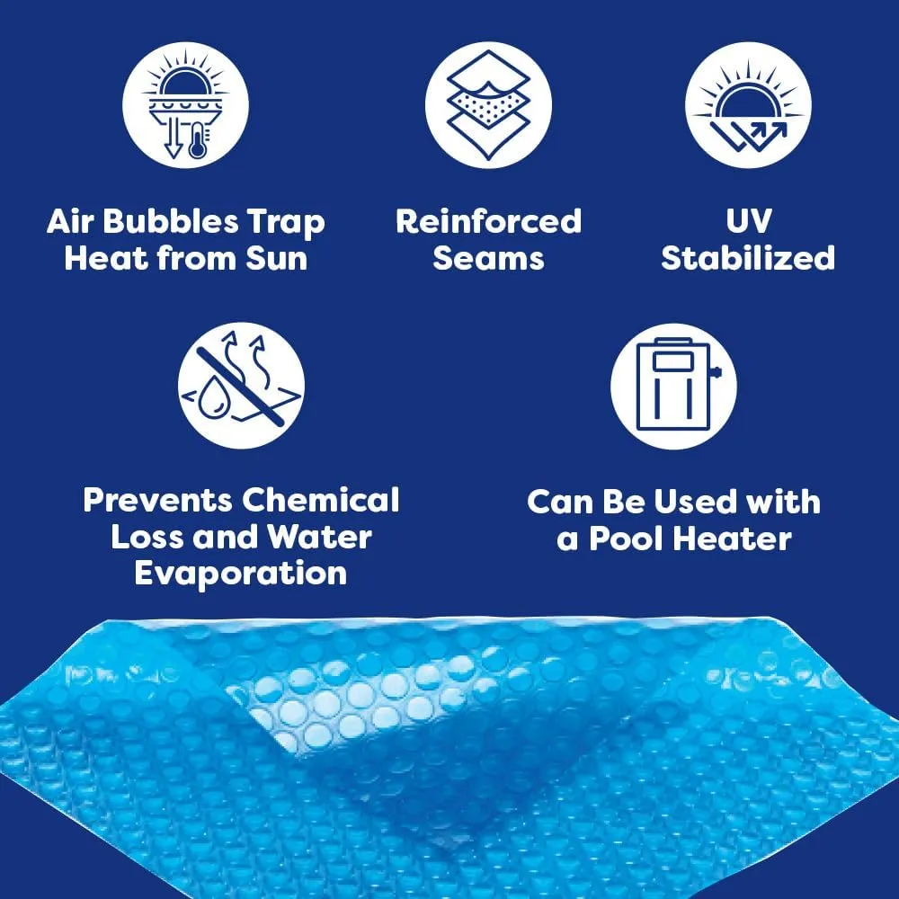In The Swim 16' x 32' Premium Blue Rectangle Solar Pool Cover 12 Mil for Solar Heating Above Ground Pools and Inground Pools