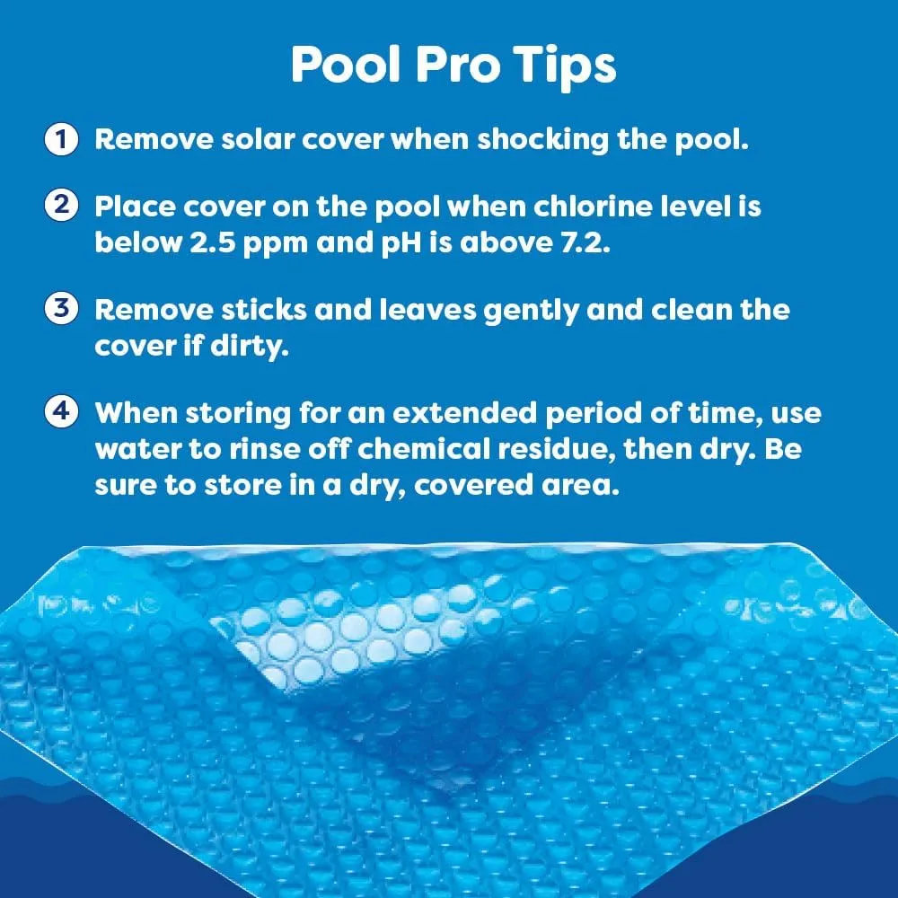 In The Swim 16' x 32' Premium Blue Rectangle Solar Pool Cover 12 Mil for Solar Heating Above Ground Pools and Inground Pools
