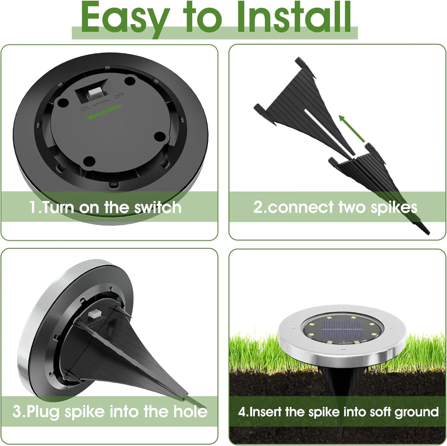 INCX Solar Lights Outdoor Waterproof,16 Pack Solor Ground Light for Outside, Solar Garden Lights Landscape Lighting for Patio Pathway Lawn Yard Deck Driveway Walkway, Warm White