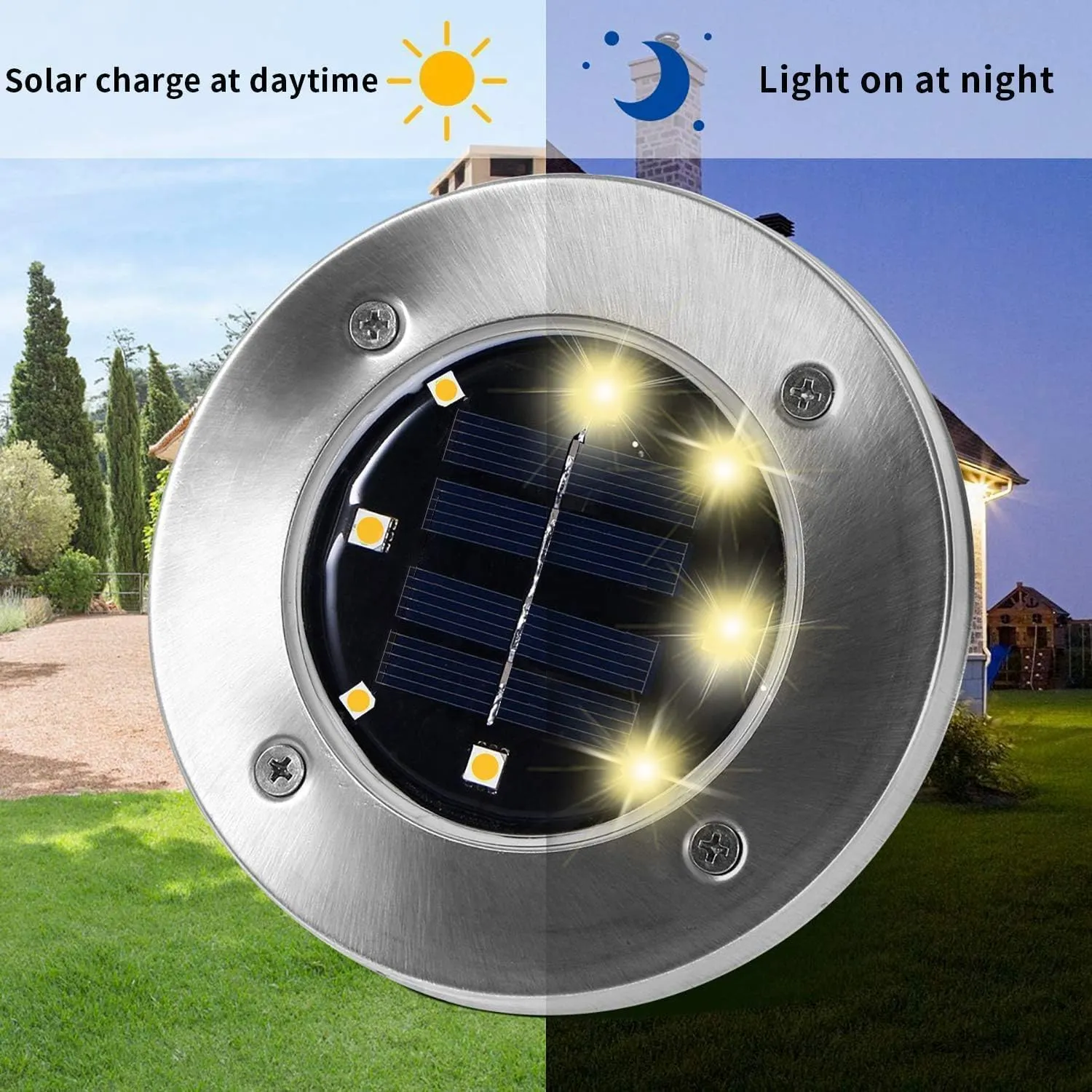 INCX Solar Lights Outdoor Waterproof,16 Pack Solor Ground Light for Outside, Solar Garden Lights Landscape Lighting for Patio Pathway Lawn Yard Deck Driveway Walkway, Warm White