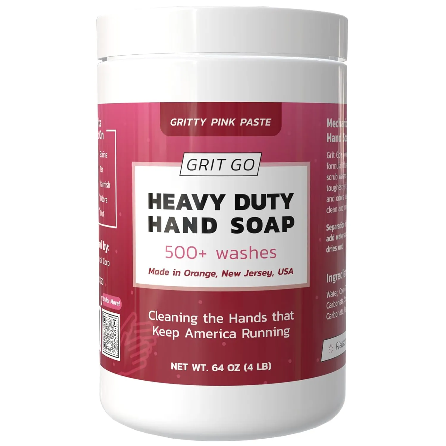 Industrial Hand Soap – Heavy-Duty Gritty Hand Cleaner for Mechanics, Construction Workers & More – Removes Grease, Oil, Rust & Paint – Moisturizing & Exfoliating Hand Paste (4 lb)