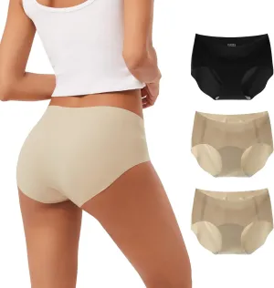 INNERSY Women's Seamless No Show Hipster Panties Invisible Light Underwear 3-Pack