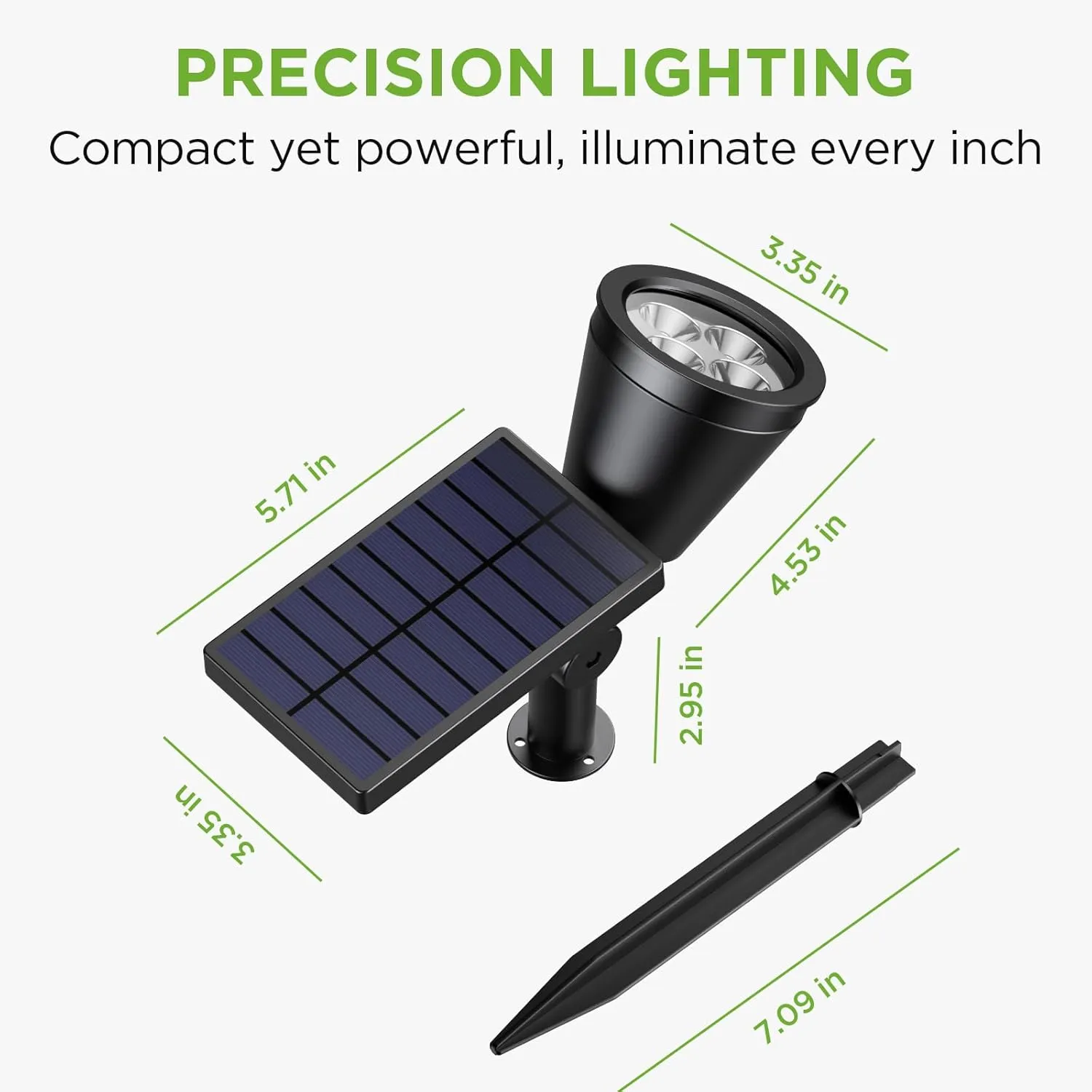InnoGear Solar Lights Outdoor Waterproof Solar Garden Light for Outside Yard Landscape Lighting Pathway Spot Lights Spotlight Wall Light Auto On/Off, Pack of 2 (White)