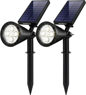 InnoGear Solar Lights Outdoor Waterproof Solar Garden Light for Outside Yard Landscape Lighting Pathway Spot Lights Spotlight Wall Light Auto On/Off, Pack of 2 (White)