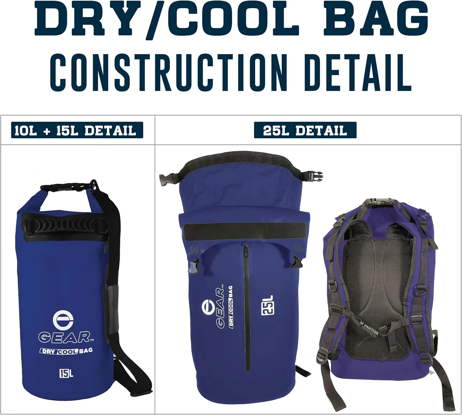 Insulated Dry Bag Floating Cooler – 10L / 15L / 25L Roll Top, Leak Proof, Waterproof, Collapsible, with Padded Shoulder Strap - Perfect for Kayaking Fishing Beach