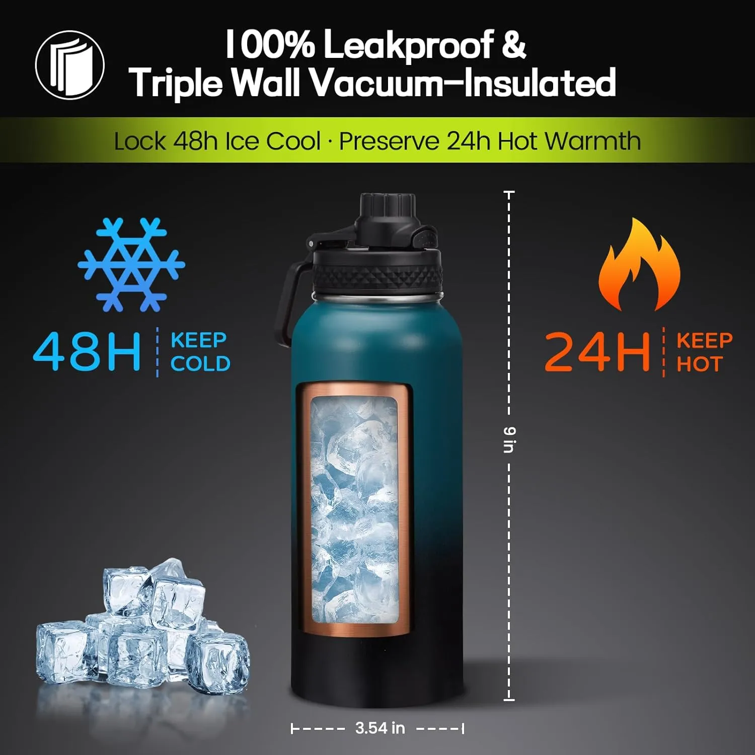 Insulated Water Bottle 32 oz - with Straw & Auto Spout Lid, Bottle Sleeve with Strap, Paracord Handle, 32oz Flask Purple Metal Water Canteen, Stainless Steel Water Jug for Sports Gym Woman Girls