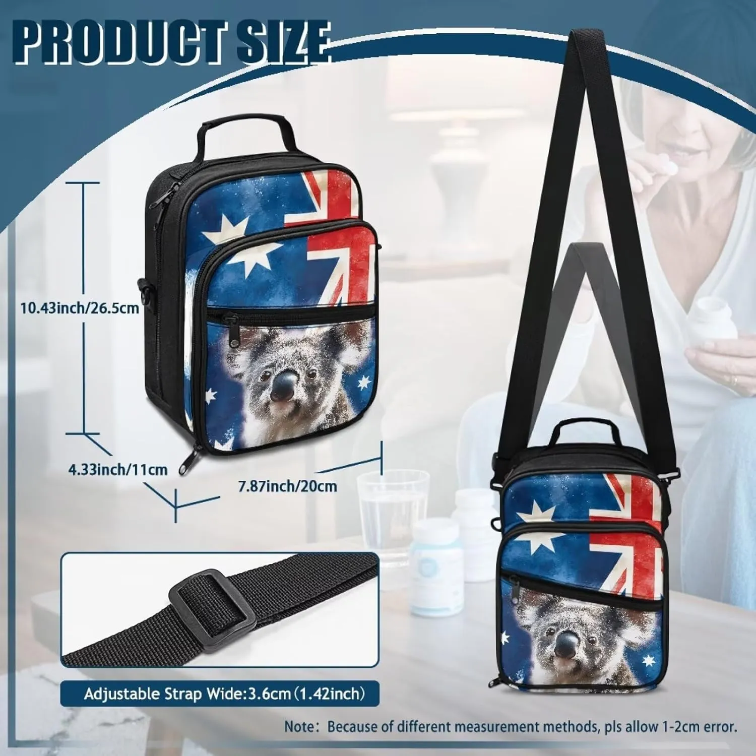 Insulin Travel Case, Australia Diabetes Supplies Bag, Diabetic Medication Organizer Bag with Shoulder Strap for Diabetic Supplies