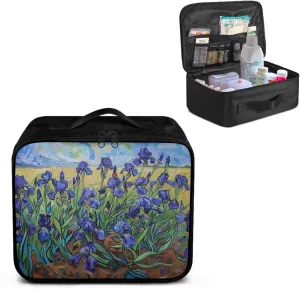 Irises First Aid Kit Bag Empty Medium Flowers First Aid Pouches Empty Medium Empty Emergency Trauma Kit Organizer Bag for Hiking, Camping, Car, Travel, Home and Outdoor