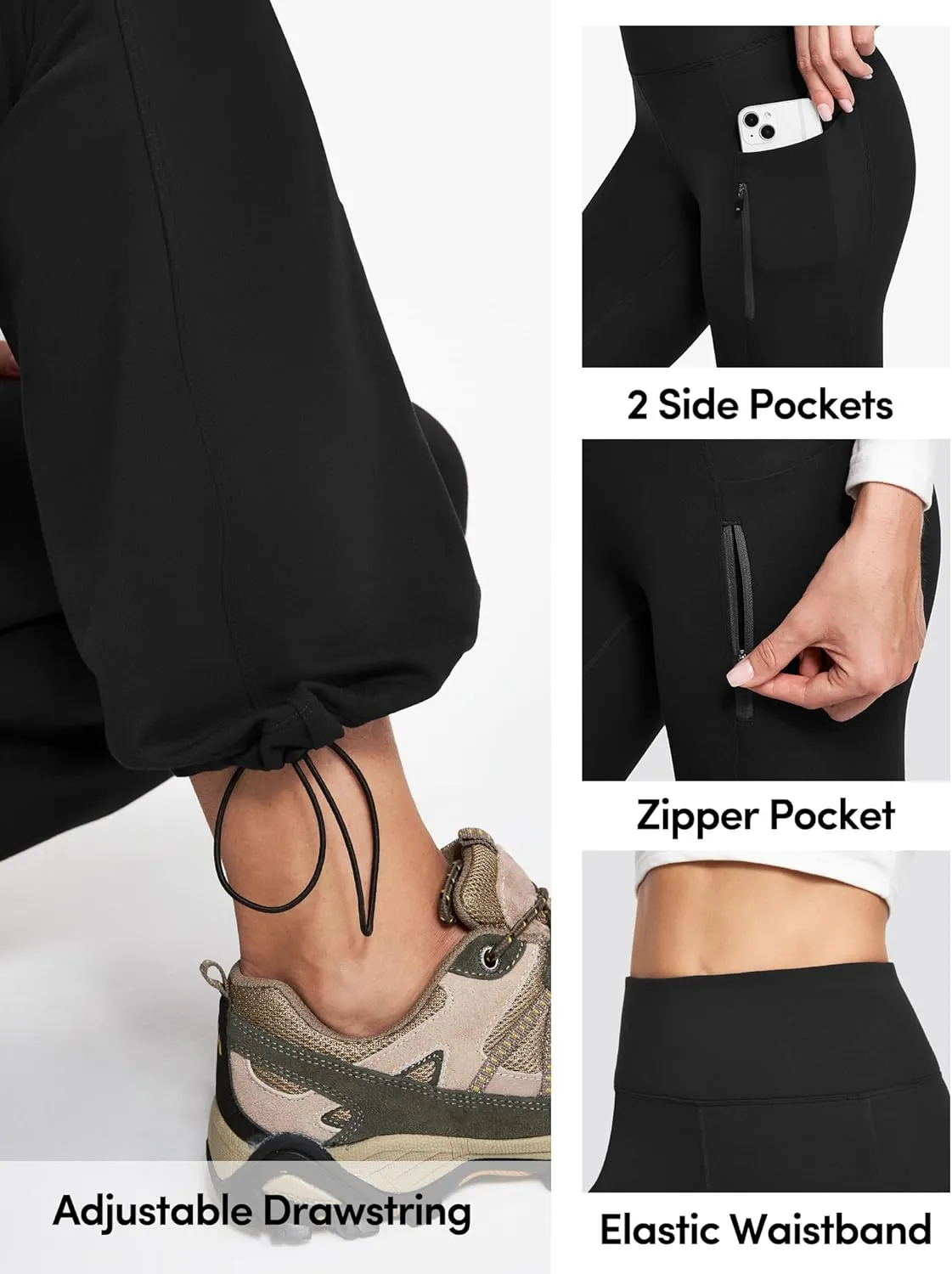 IUGA Fleece Lined Pants Women Water Resistant Hiking Pants Winter Flare Leggings with Pockets Bootcut Thermal