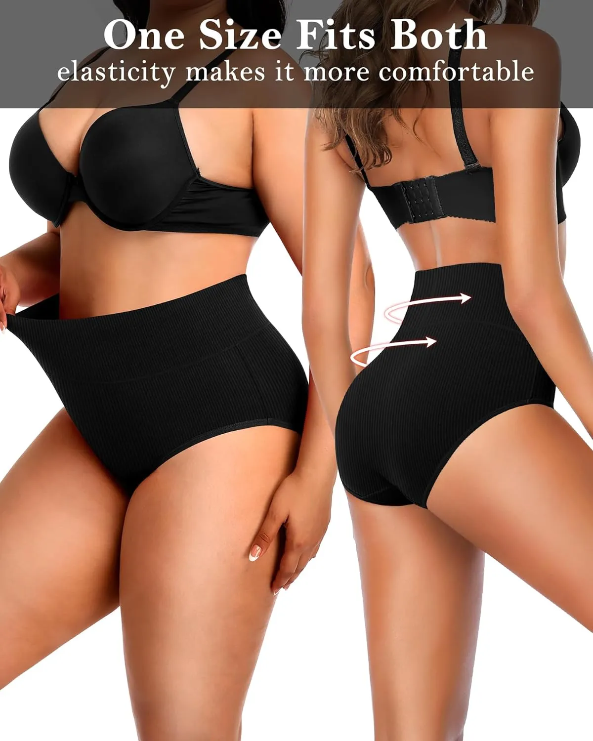 J-pone Womens Underwear Cotton High Waisted Strech Soft Full Coverage Briefs Ladies Postpartum Panties 5 Pack