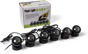 Jebao Underwater Fountain Pond Submersible LED Light with Photocell Sensor, Set of 6