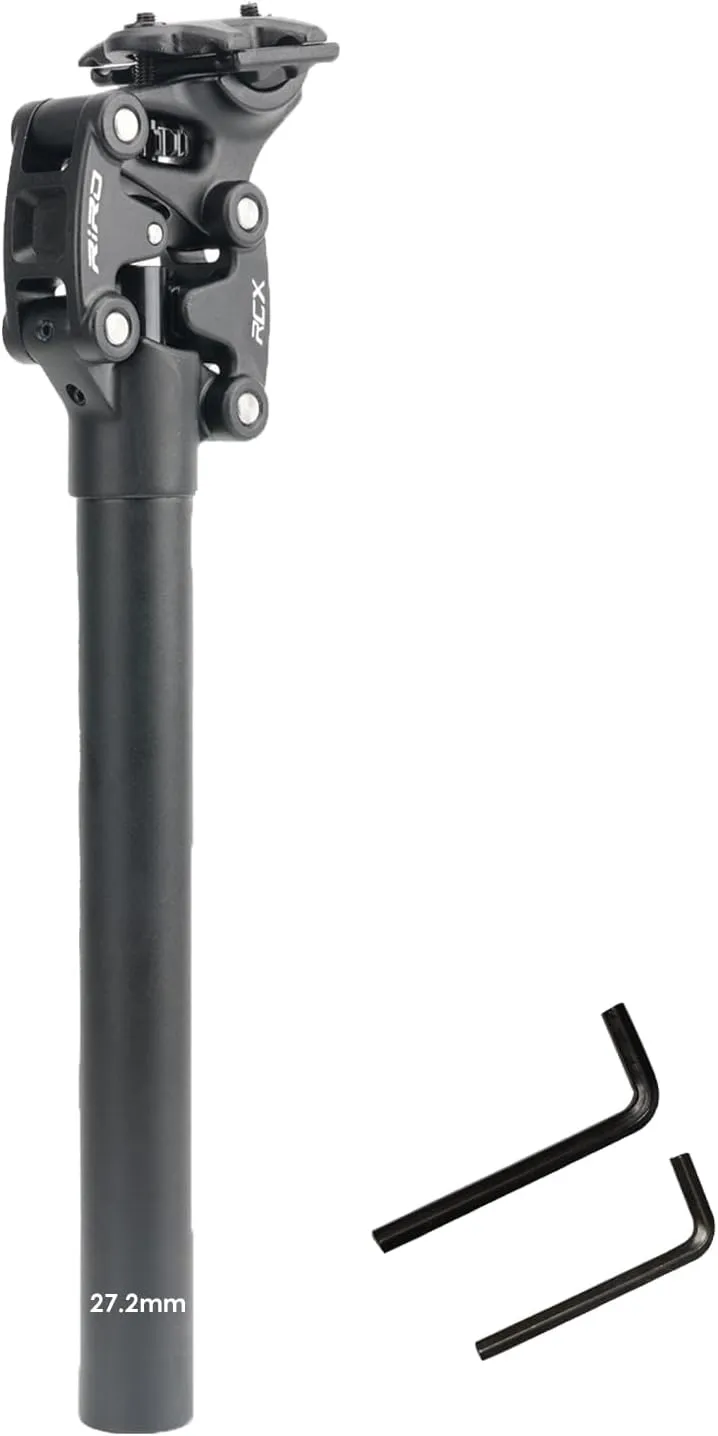 JFOYH Suspension Seatpost 27.2mm 30.9mm 31.6mm Shock Absorbing Bike seat Post for MTB/Cruiser Bike/Gravel Bike/ebike, 350mm Length, 50mm Travel