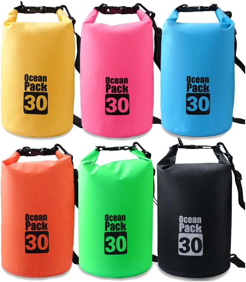 JIAN YA NA Waterproof Dry Bags Roll Top Dry Compression Sack Keeps Gear Dry Bags with Adjustable Strap for Outdoor Kayaking, Beach, Rafting, Boating,Bonus Waterproof Phone Case (Yellow, 30L)