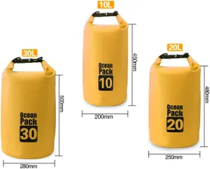 JIAN YA NA Waterproof Dry Bags Roll Top Dry Compression Sack Keeps Gear Dry Bags with Adjustable Strap for Outdoor Kayaking, Beach, Rafting, Boating,Bonus Waterproof Phone Case (Yellow, 30L)