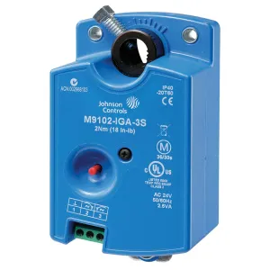 Johnson Controls M9102-AGA-3S Series M9102 Electric Non-Spring-Return Actuator, Floating Control, 2 Nm Torque, M3 Screw Terminals