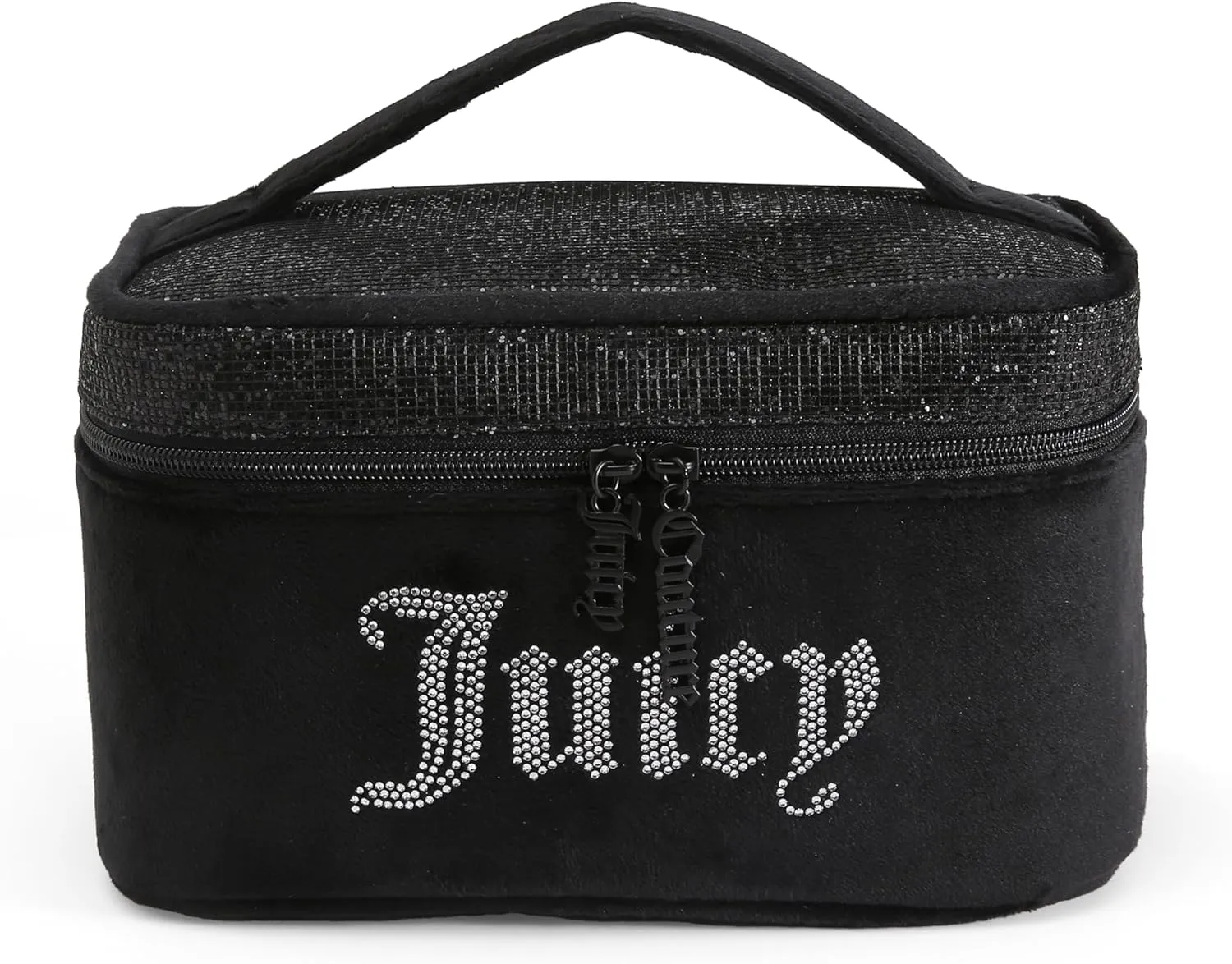 Juicy Couture Black Glitter & Terry Velour Train Bag