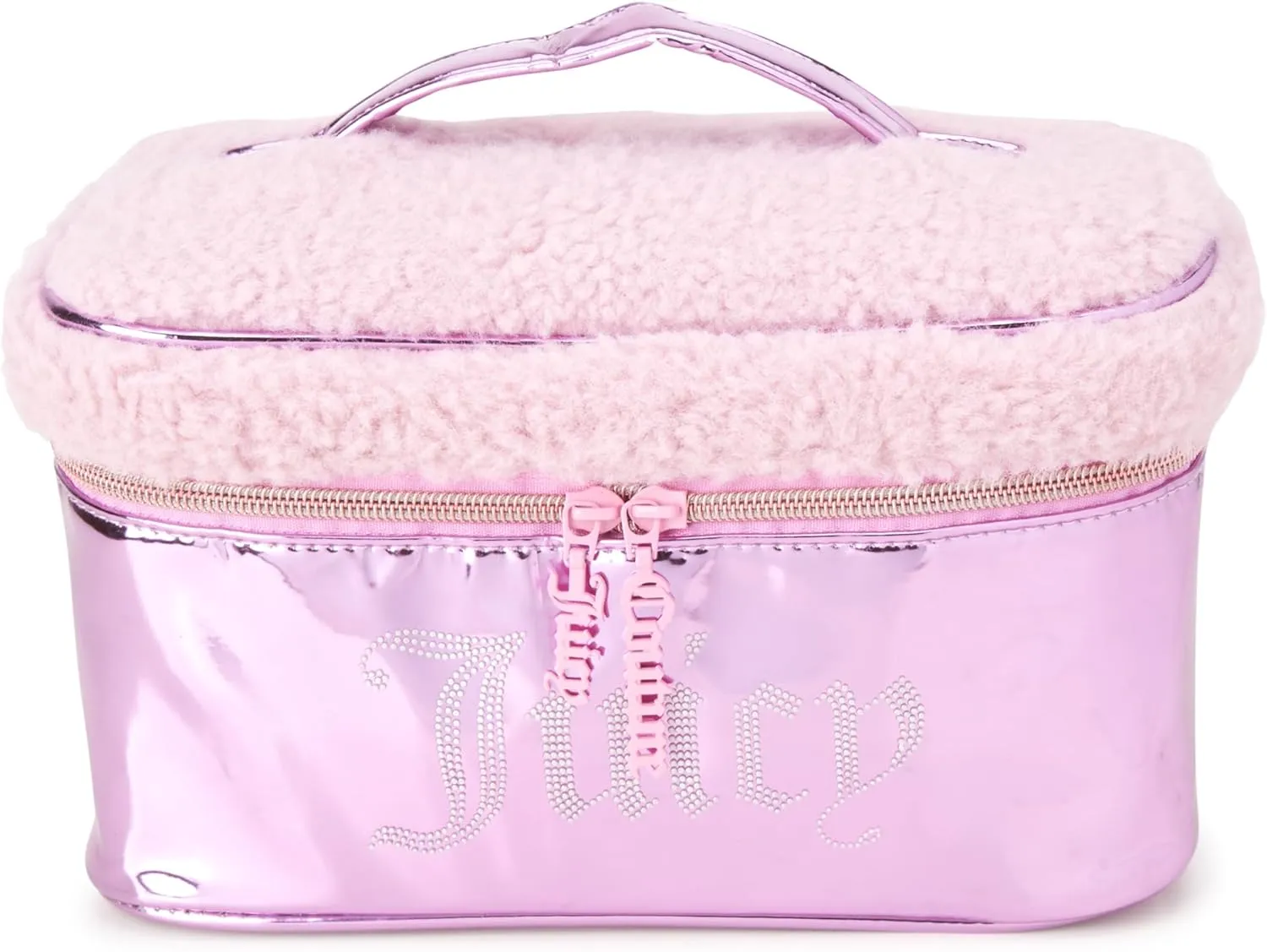 Juicy Couture Women's Cosmetics Bag - Travel Makeup and Toiletries Train Case Organizer, Pink