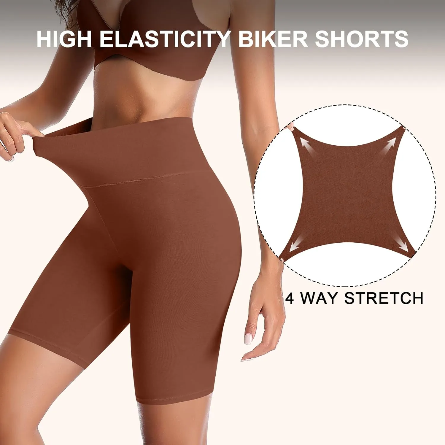 K-CHEONY Women's High Waisted Biker Anti Chafing Cotton Slip Boy Underwear Yoga Workout Shorts