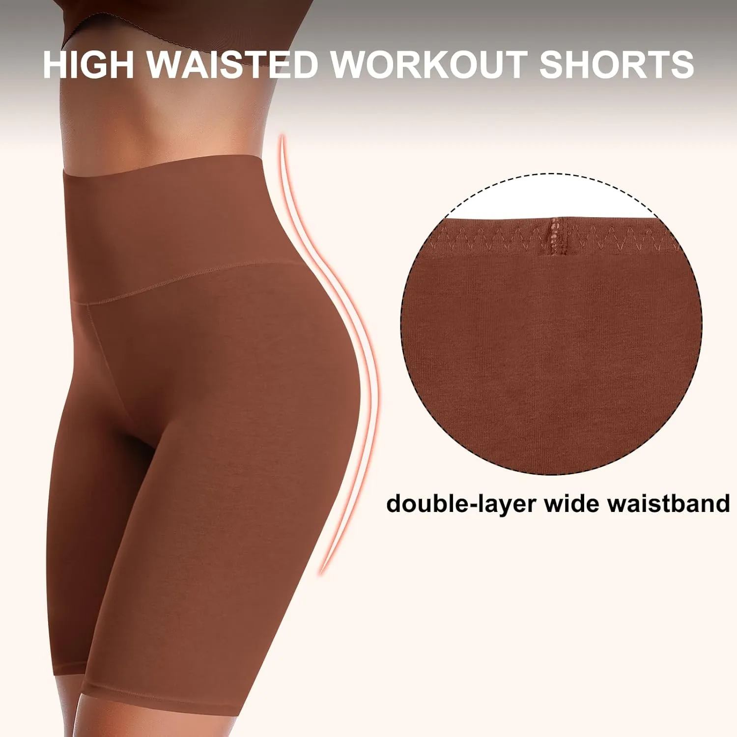 K-CHEONY Women's High Waisted Biker Anti Chafing Cotton Slip Boy Underwear Yoga Workout Shorts