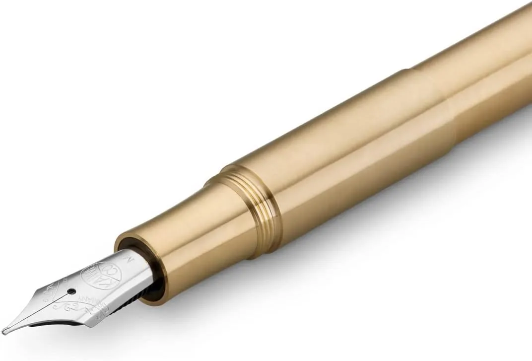 Kaweco SUPRA Fountain Pen Brass I Exclusive Fountain Pen for Ink Cartridges Including Retro Metal Box I Fountain Pen 16.5 cm I Nib: F (Fine)