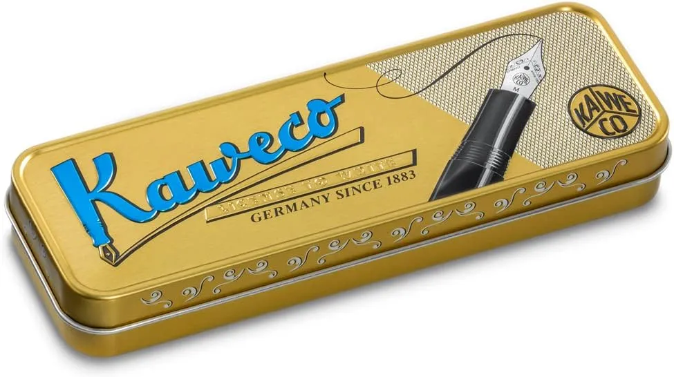 Kaweco SUPRA Fountain Pen Brass I Exclusive Fountain Pen for Ink Cartridges Including Retro Metal Box I Fountain Pen 16.5 cm I Nib: F (Fine)