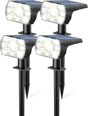 Kaxiida Solar Lights Outdoor Waterproof IP68, 3 Lighting Models Solar Powered Spot Lights Outdoor, 56LED Light Dusk to Dawn for Yard Patio Garden Pathway Landscape Lighting