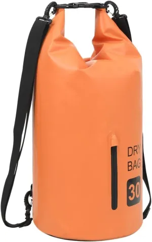 Keep Valuables Dry with Waterproof Dry Bag, Zipper Closure, Lightweight PVC, 7.9 Gallons, Orange and Black