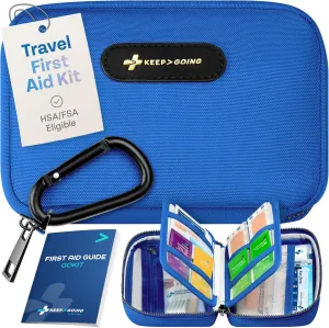 KeepGoing Travel First Aid Kit for Car, Home, Hiking, Camping and Outdoor Emergencies - First Aid Kit Travel Size TSA-Approved