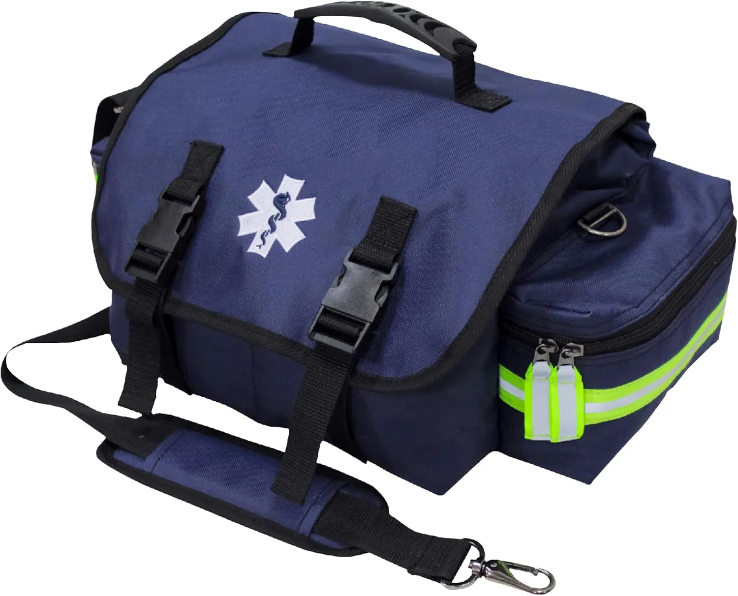 Kemp USA EMT First Responders Trauma Bag - First Aid Kit & Survival Gear with High Visibility Reflectors for Rapid First Aid & Medical Response Survival Tools Organizer - Navy Blue
