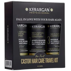 Kerargan - Anti-Hair Loss Travel Kit with Castor Oil for Growth and Dry, Brittle Hair - Sulfate-Free, Paraben-Free, Silicone-Free - 3x3.4 Fl oz
