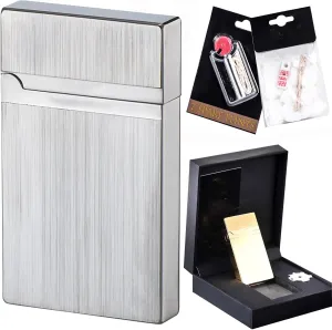 Kerosene Lighter Brass lighters with Flint & Wick Replacement Parts, Universal Lighter Accessories(Silver)
