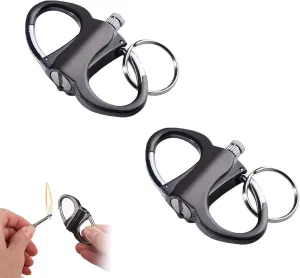 Keychain Lighter, Fire Starter Key Ring, Metal Keychains Lighter for Outdoor Car and Home, Lighters for Release