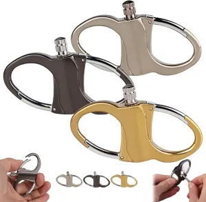 Keychain Lighter, Match Kerosene Refillable Lighter, Fire Starter Key Ring, Mini Waterproof Lighters for Outdoor Car and Home (Silver*1 Black*1 Gold*1)