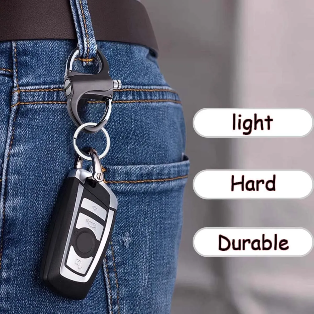 Keychain Lighter with Match Strike Function, Windproof and Waterproof All Weather Resistant Metal Kerosene Fillable Keychain Lighter, Perfect for Emergency Preparedness(Multi-Colored)