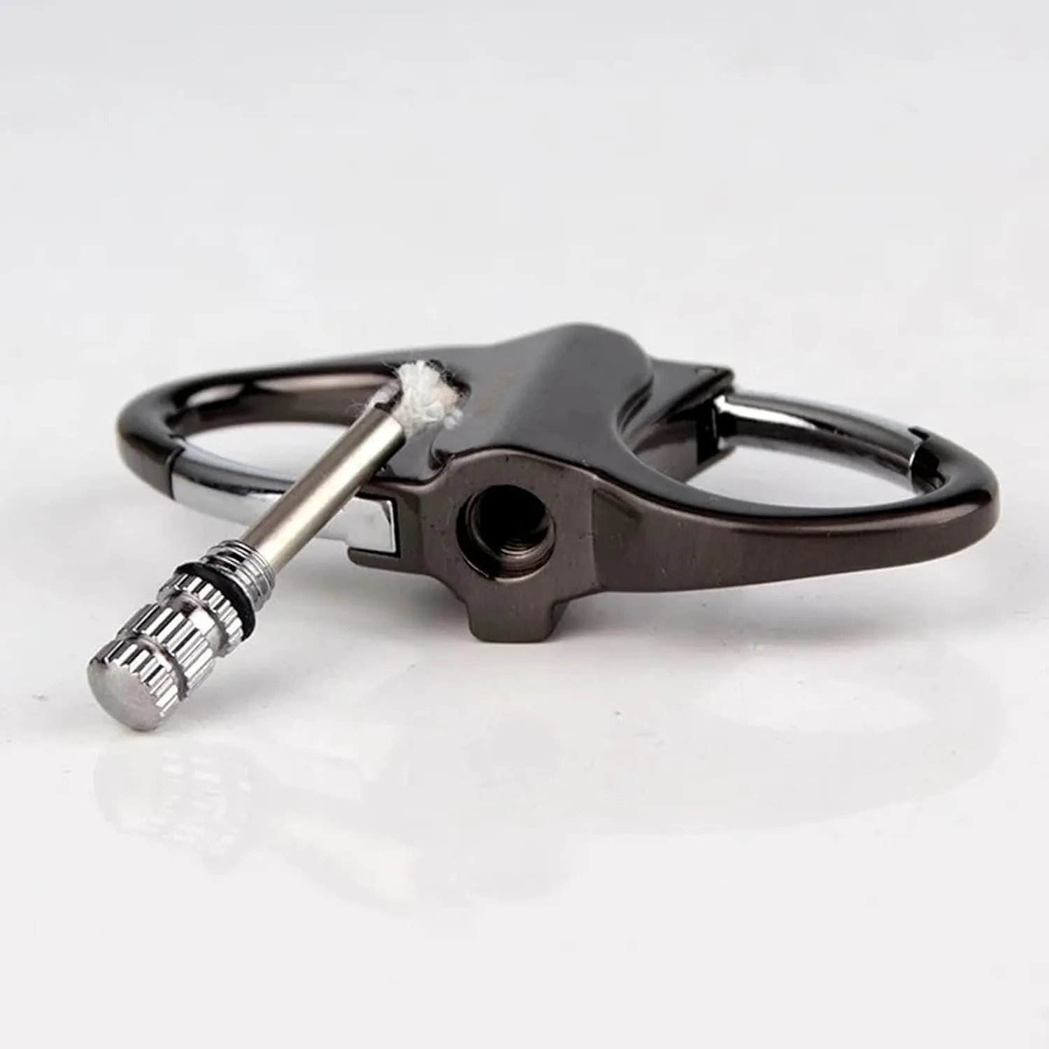 Keychain Lighter,2025 New Metal Key Chain Lighter Match Hidden in Key Chain Keychains,Portable Mini Waterproof Lighters Permanent Match Keychain for Outdoor Car and Home (Black*2)