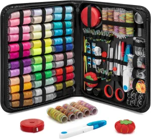 KEYHOT Travel Sewing Kit, 229Pcs for Grandma Mom Proffessional Beginner Starter Traveler, Small Stitching Kit Contains Needles Thread Scissors Measure Tape Thimble Etc.