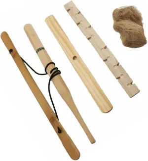 KICHOUSE Camping Fire Equipment Portable Drill Fire Starter Natural Wood Material Smooth Surface Comfortable Grip Great for Survival