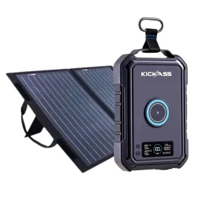 KickAss KickCharge 150   50W Microlite Solar Panel Bundle