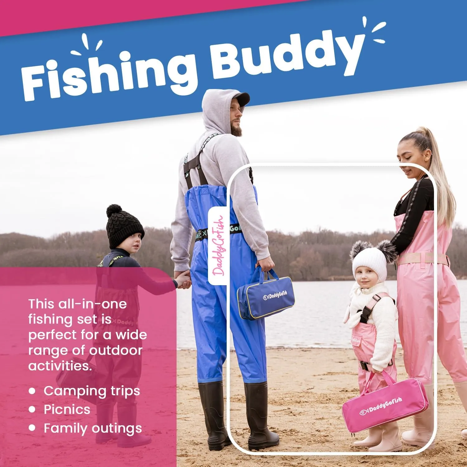 Kids Fishing Pole - Rod Reel Combo Tackle Box Starter Set - First Year Small Dock Gear Kit for Boys Girls Toddler Youth Age Beginner Little Children Junior Anglers