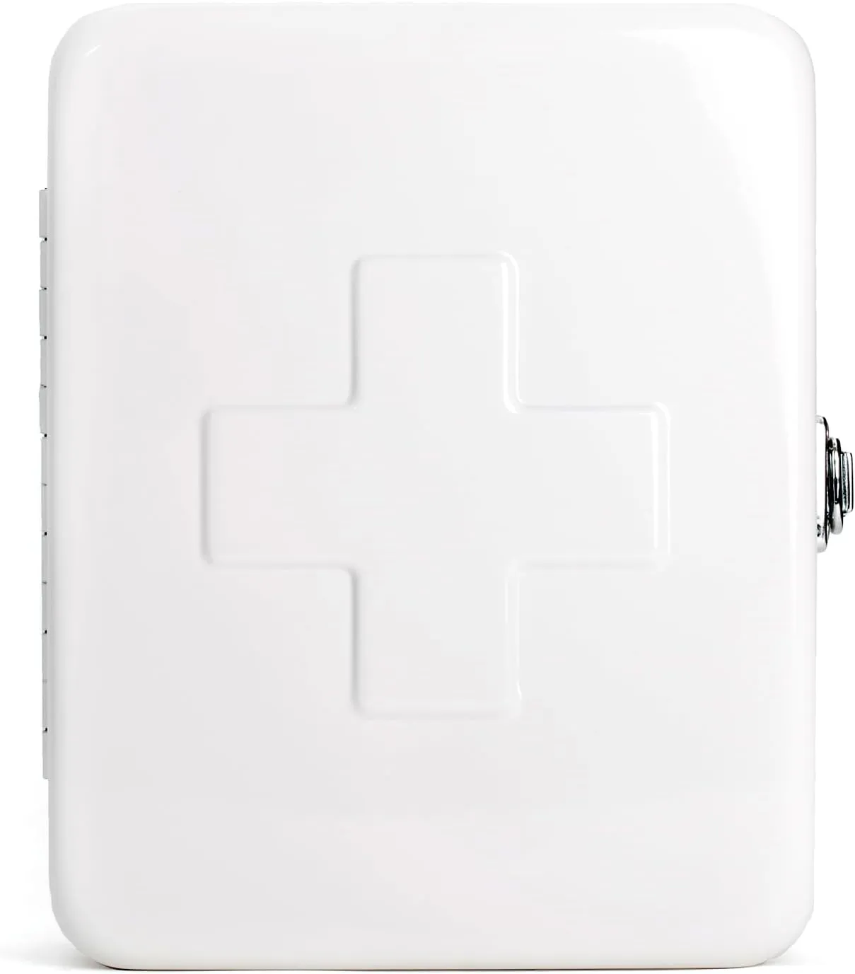 Kikkerland Empty Steel First Aid Kit Case – Multi-Purpose Medical Supply Organizer – Portable First Aid for Home, Office, & Travel, White