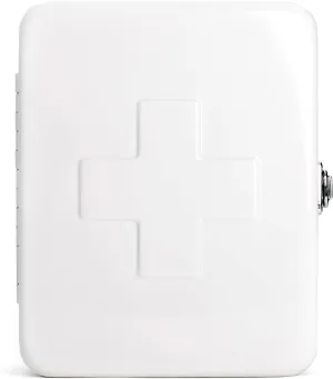 Kikkerland Empty Steel First Aid Kit Case – Multi-Purpose Medical Supply Organizer – Portable First Aid for Home, Office, & Travel, White