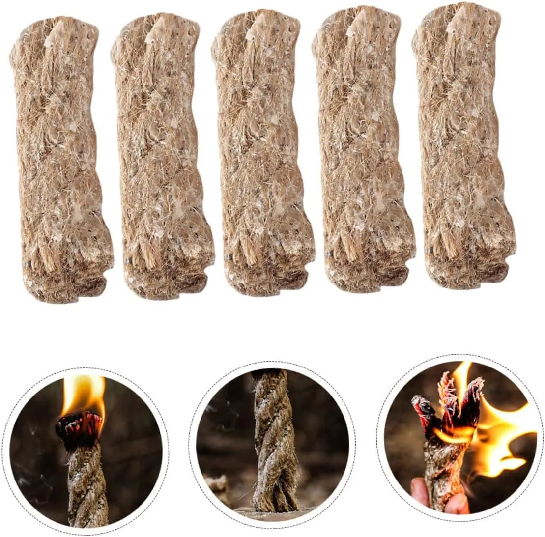Kindling Flint and Steel Kit Survival Gear Matches Camping Fire Plugs Logs Survival Fire Starting Rope