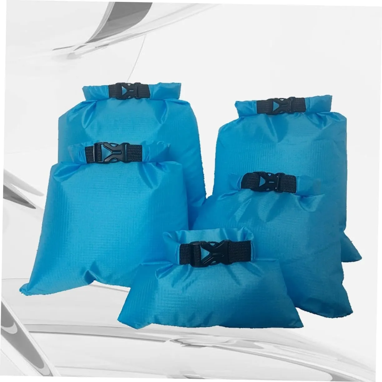 Kisangel 5 Pcs Waterproof Rafting Bag Floating Dry Bag Portable Outdoor Storage Pouch for Kayak Camping Boating 1.5l 2.5l 3.5l 4.5l 6l